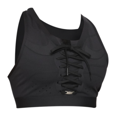 Apatiniai Moterims Nike Wmns Dri-FIT Swoosh Air Force 1 Medium-Support Laced Sports liemenėlė DD1432-010 Juoda