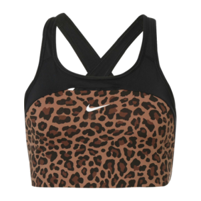 Apatiniai Moterims Nike Wmns Dri-FIT Swoosh Medium-Support Non-Padded Printed Sports liemenėlė DM0633-256 Juoda Ruda