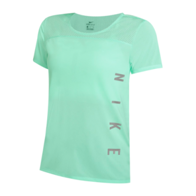 Marškinėliai Kolekcijos Nike Wmns Miler Run Division SS bėgimo marškinėliai DA1246-342 Žalias