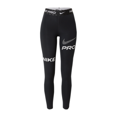 Kelnės Nike Nike Wmns Pro Mid-Rise Full-Length Graphic Training tamprės DX0080-010 Juoda