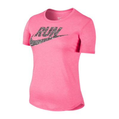 Marškinėliai Moterims Nike Wmns Swoosh SS bėgimo marškinėliai 684027-667 Rožinis