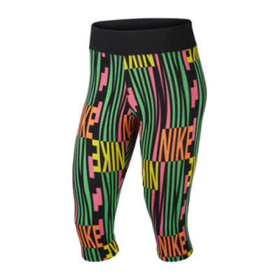 Kelnės Nike Nike Wmns Sportswear Capri tamprės CJ3566-010 Juoda Daugiaspalvis