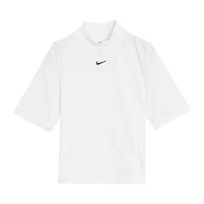 Marškinėliai Moterims Nike Wmns Sportswear Essentials Ribbed Mock-Neck laisvalaikio marškinėliai DV7958-100 Balta