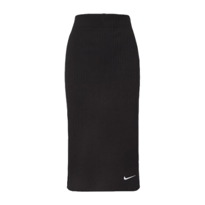 Sijonai Moterims Nike Wmns Sportswear High-Waisted Ribbed Jersey sijonas DV7956-010 Juoda