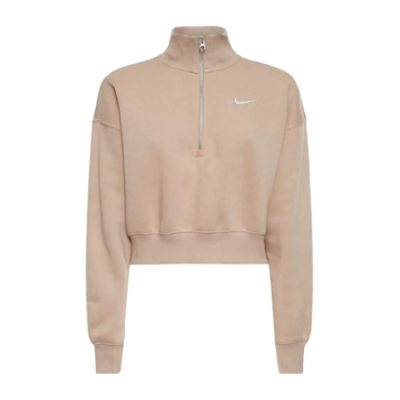 Džemperiai Nike Nike Wmns Sportswear Phoenix Fleece Oversized 1/2-Zip Crewneck džemperis DQ5767-200 Rusvai Gelsvas