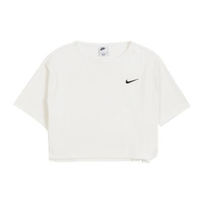 Marškinėliai Moterims Nike Wmns Sportswear Ribbed Jersey laisvalaikio marškinėliai DV7870-133 Balta