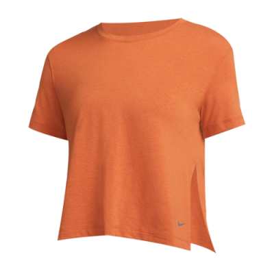 Marškinėliai Moterims Nike Wmns Dri-FIT jogos marškinėliai DM7025-246 Ruda