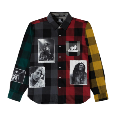 Marškiniai Vyrams Primitive x Bob Marley Patchwork Flannel laisvalaikio marškiniai PA322655-BLK Daugiaspalvis