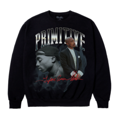 Džemperiai Kolekcijos Primitive x 2Pac Legend Crewneck džemperis PAPSP22161-BLK Juoda