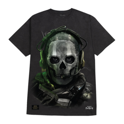 Marškinėliai Primitive Primitive x Call Of Duty Ghost Heavyweight laisvalaikio marškinėliai PAPSU2305-BLK Juoda