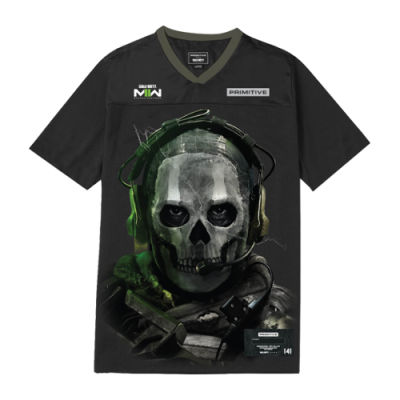 Marškinėliai Primitive Primitive x Call Of Duty Ghost Jersey laisvalaikio marškinėliai PA223326-BLK Juoda