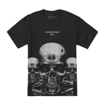 Marškinėliai Primitive Primitive x Terminator SS laisvalaikio marškinėliai PA421386-BLK Juoda