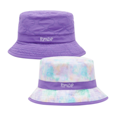 Kepurės Ripndip RIPNDIP Castanza Reversible Brushed Fleece Quilted Bucket kepurė RND7108 Violetinė