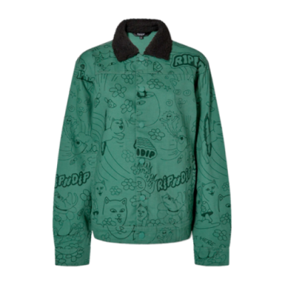 Švarkai Vyrams RIPNDIP Scribble Button Up švarkelis RND7007 Žalias