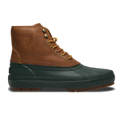 Sezoniniai Batai Ralph Lauren Polo Ralph Lauren Claus Lace-Up Leather & Shearling 812878098-002 Ruda Žalias