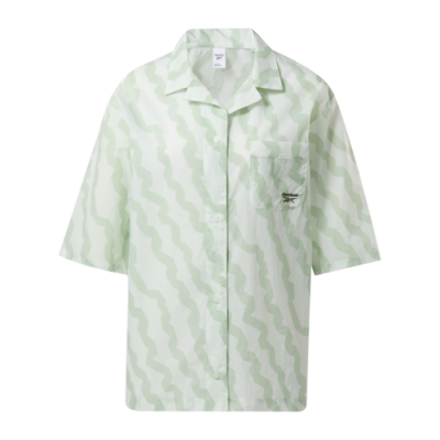 Marškiniai Moterims Reebok Wmns Classics Summer Waves Print Collared SS laisvalaikio marškiniai H49276 Žydra