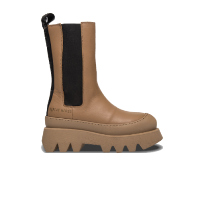 Sezoniniai Batai Replay Replay Wmns Idem Chelsea Leather Boots GWL78-C0002L-138 Juoda