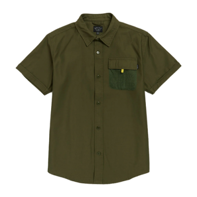 Marškiniai Vyrams The Quiet Life Military Mesh Button Down laisvalaikio marškiniai 23SPD2-2101-ARM Žalias