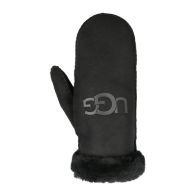 Pirštinės Moterims UGG Wmns Logo Mitten žieminės pirštinės 19276-BLK Juoda