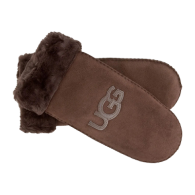 Pirštinės Moterims UGG Wmns Logo Mitten žieminės pirštinės 19276-CHO Ruda