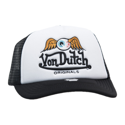 Kepurės Vyrams Von Dutch Originals Unisex Trucker Baker kepurė 7030016-BLK Balta Juoda