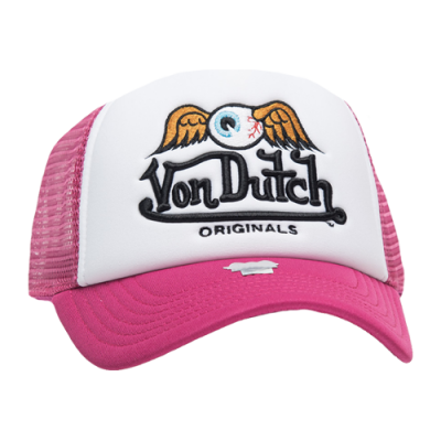 Kepurės Moterims Von Dutch Originals Unisex Trucker Baker kepurė 7030467-PINK Balta Rožinis