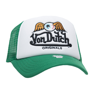 Kepurės Vyrams Von Dutch Originals Unisex Trucker Baker kepurė 7030468-GRN Balta Žalias