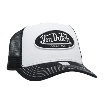 Kepurės Moterims Von Dutch Originals Boston Trucker kepurė 7030149-BLK Balta Juoda