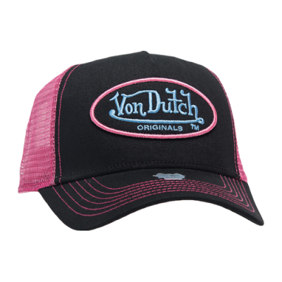 Kepurės Vyrams Von Dutch Originals Unisex Baker Trucker kepurė 7030460-BLK Juoda Rožinis