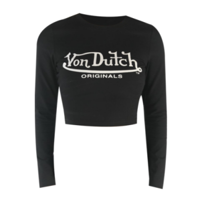 Marškinėliai Moterims Von Dutch Originals Wmns Akela SS laisvalaikio marškinėliai 6224016-BLK Juoda