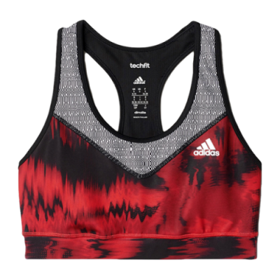 Apatiniai Išpardavimas adidas WMNS Techfit Glitch Print liemenėlė AY3973 Balta Juoda Pilka Raudona