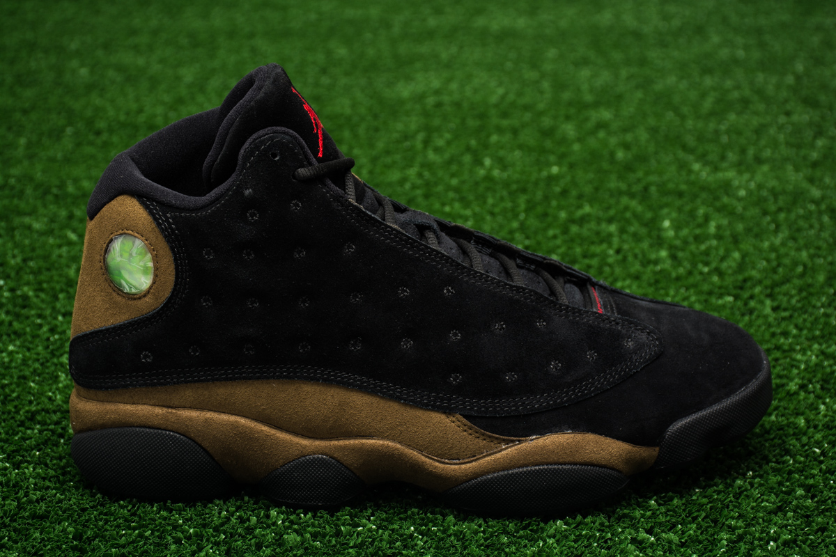 jordan 13 olive green and black
