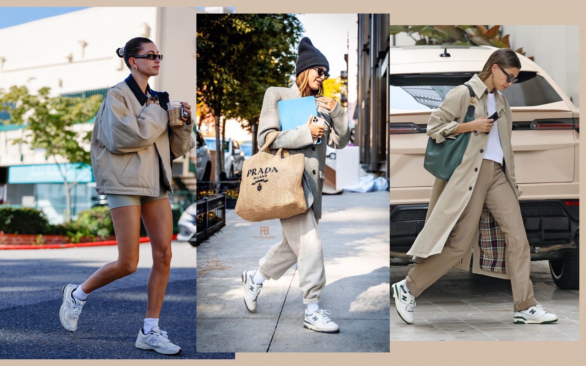 Neišskiriamas duetas - Hailey Bieber ir New Balance kedai